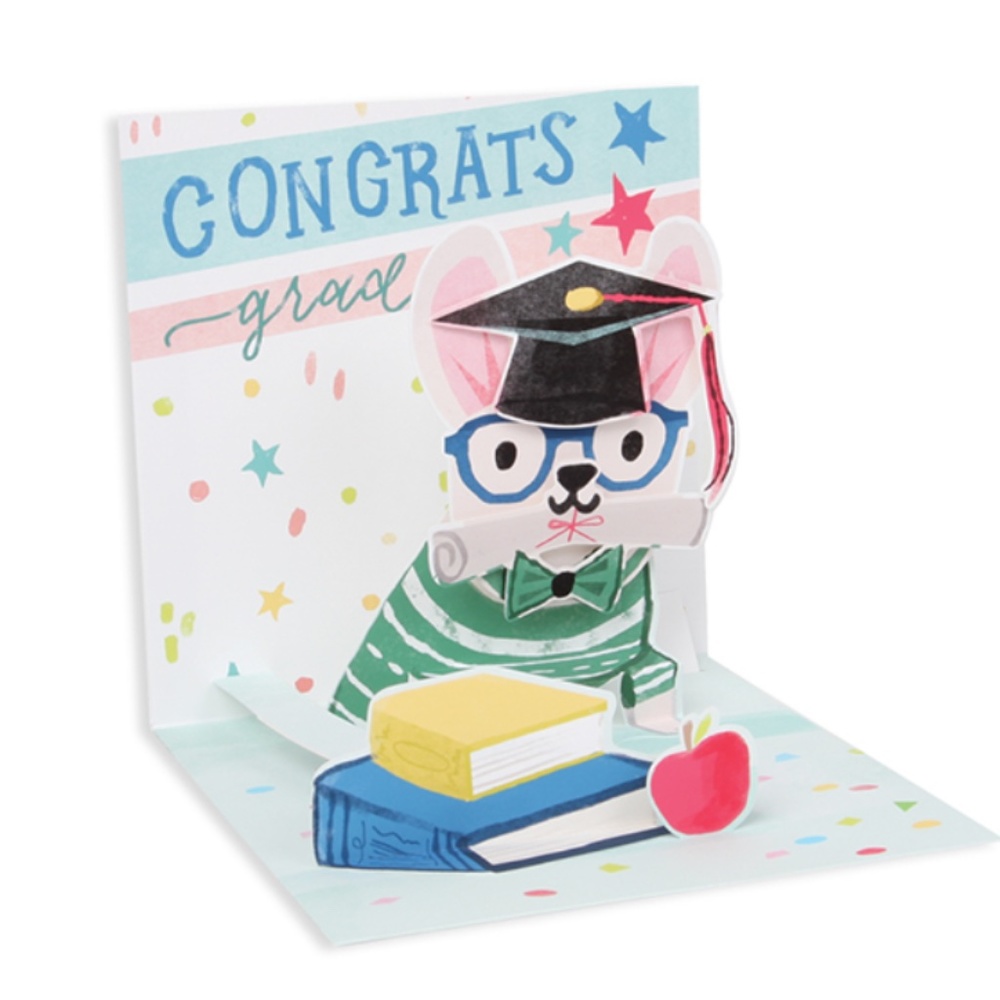 Treasures GRADUATION Pop-Up Greeting Card DOG GRADUATE